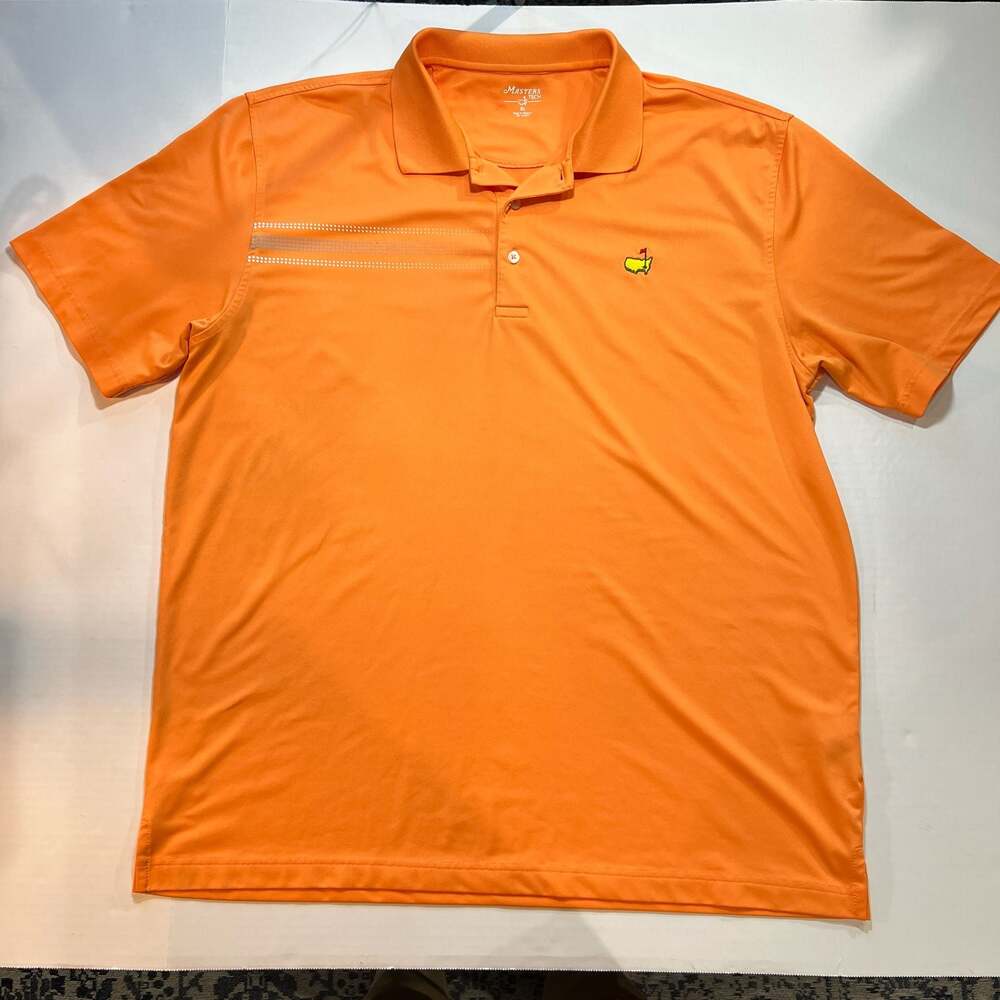 Masters Tech Golf Polo Shirt Men's XL Orange Performance Tournament Logo
